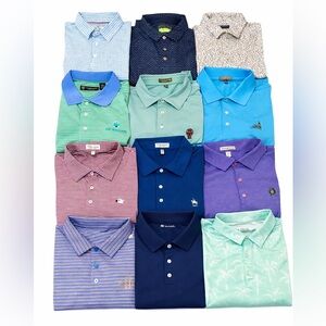 BUNDLE OF 12 PETER MILLAR OXFORD JACK NICKLAUS LIGHTWEIGHT GOLF POLO SHIRTS